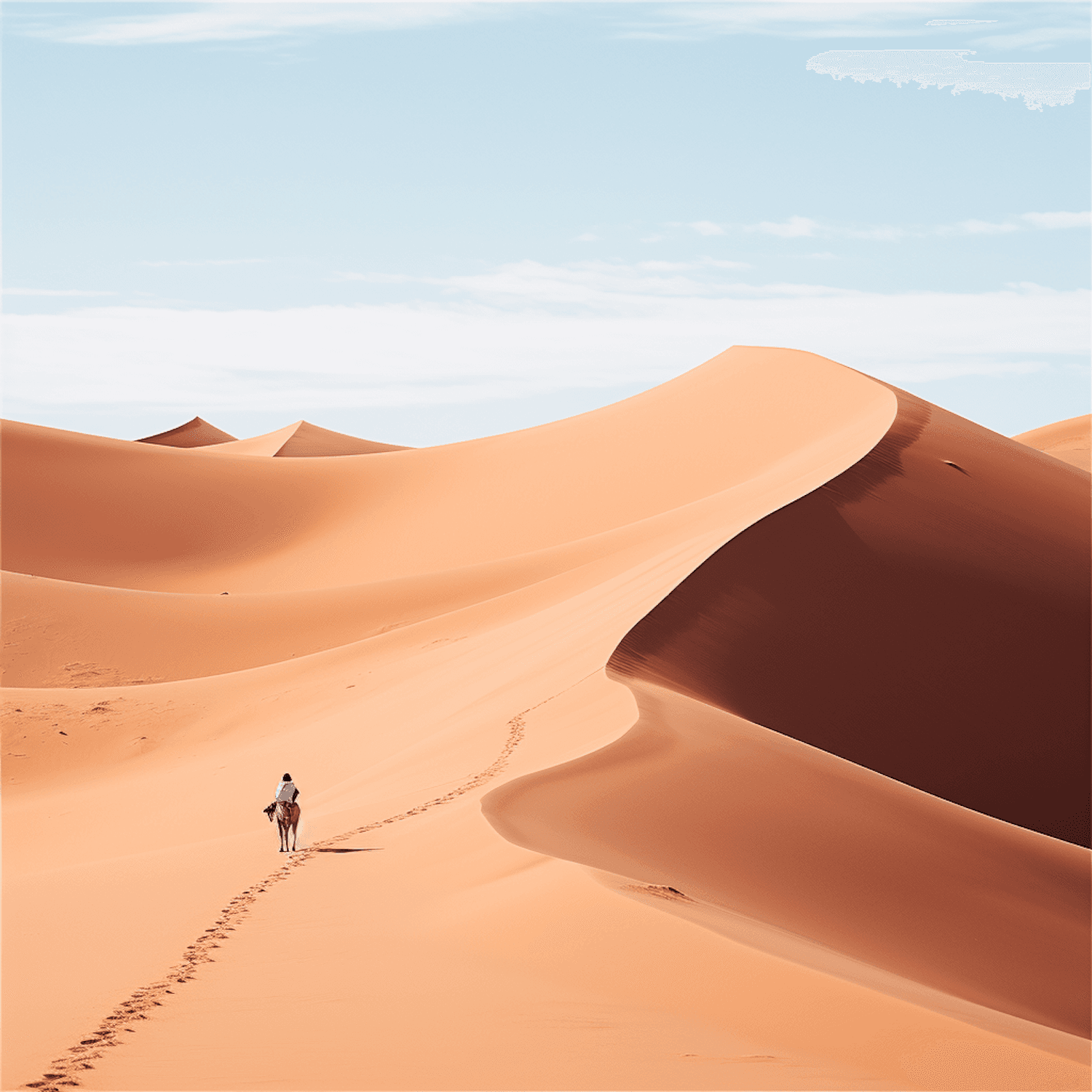 Reisender in den Sanddünen der Sahara